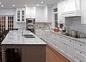 big white galley kitchen